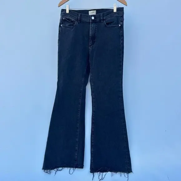 DL1961 Denim Jeans Bridget Boot Cut 31.5” Raw Hem Charcoal Grecian 30 Flare